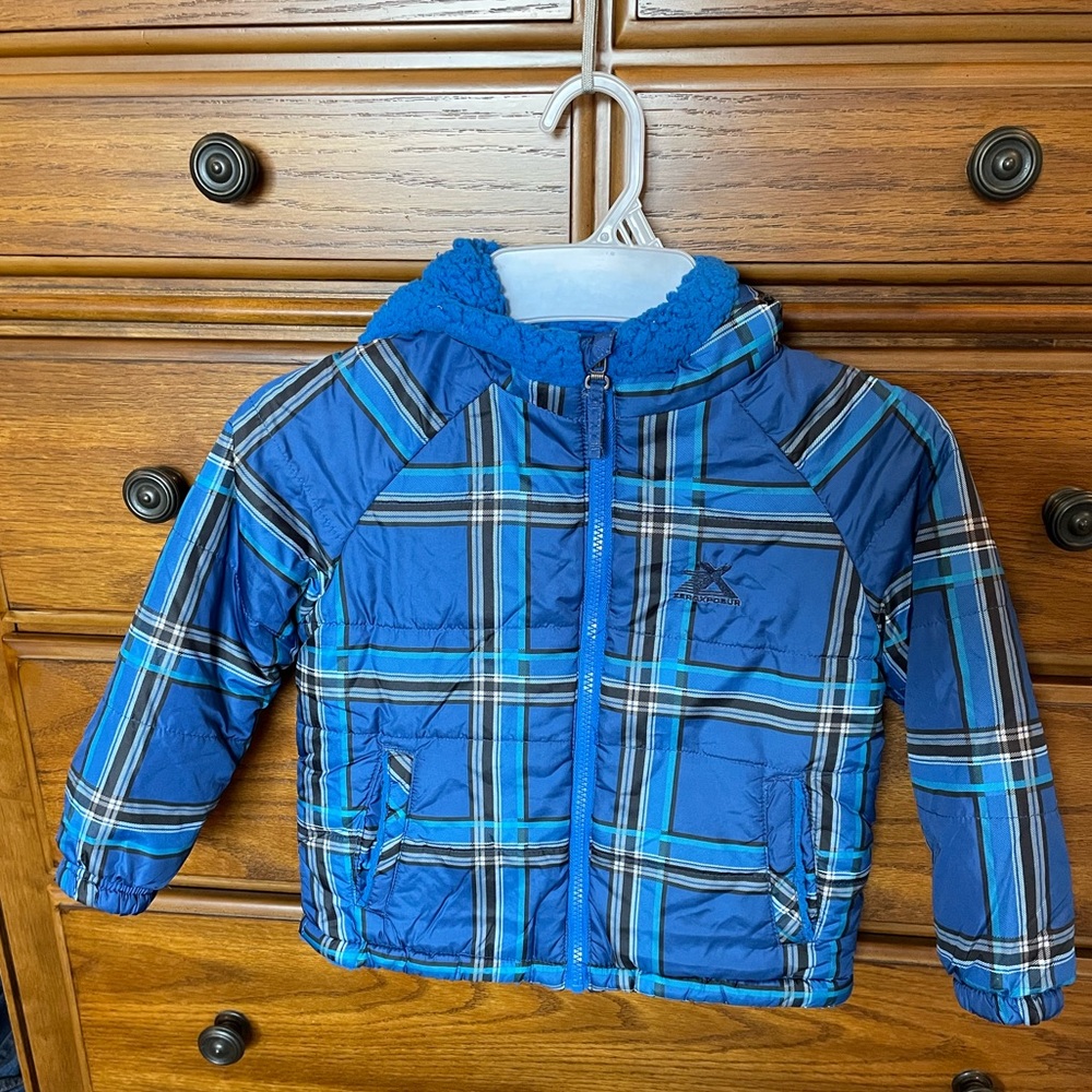 ZeroXPosur blue plaid coat